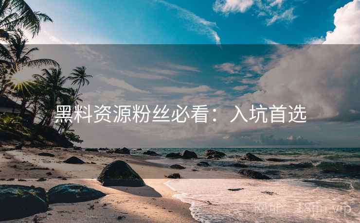 黑料资源粉丝必看：入坑首选